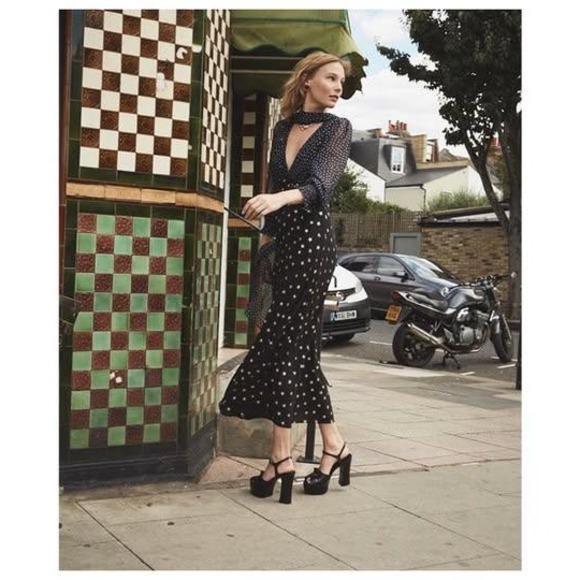 Rixo Erin silk star print maxi dress size L celestial evening $395 - Picture 5 of 11